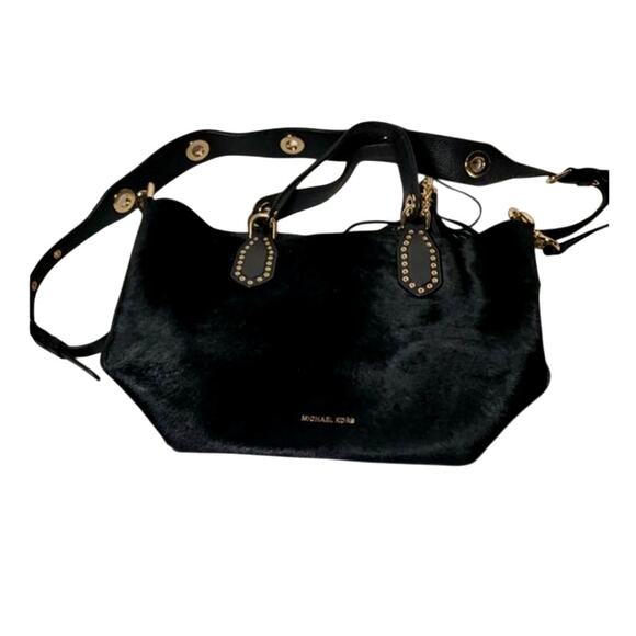 Michael Kors Brooklyn Calf Hair & Leather Gold Hardware *RARE* Statement Bag - Picture 5 of 12